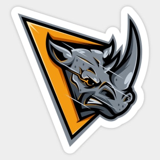 Angry rhino character design Sticker